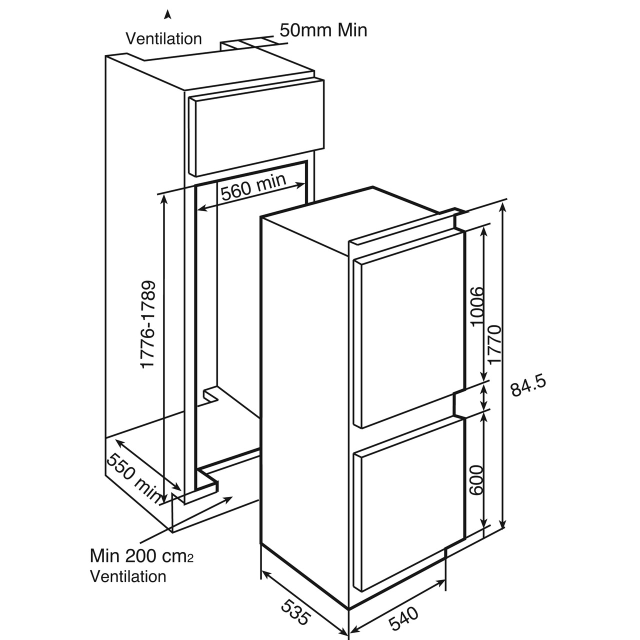 Teka integrated deals fridge freezer