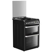 Hotpoint HUD61K60cm Dual Fuel Double ,Catalytic Liners in both Oven , Programmable Timer