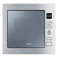 Smeg FMI425SCucina Microwave Oven with Electric Grill, Silver Glass