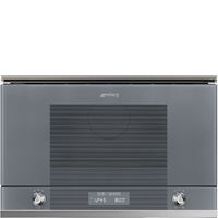 Smeg MP122S1Linea Microwave Oven with Electric Grill, Silver Glass