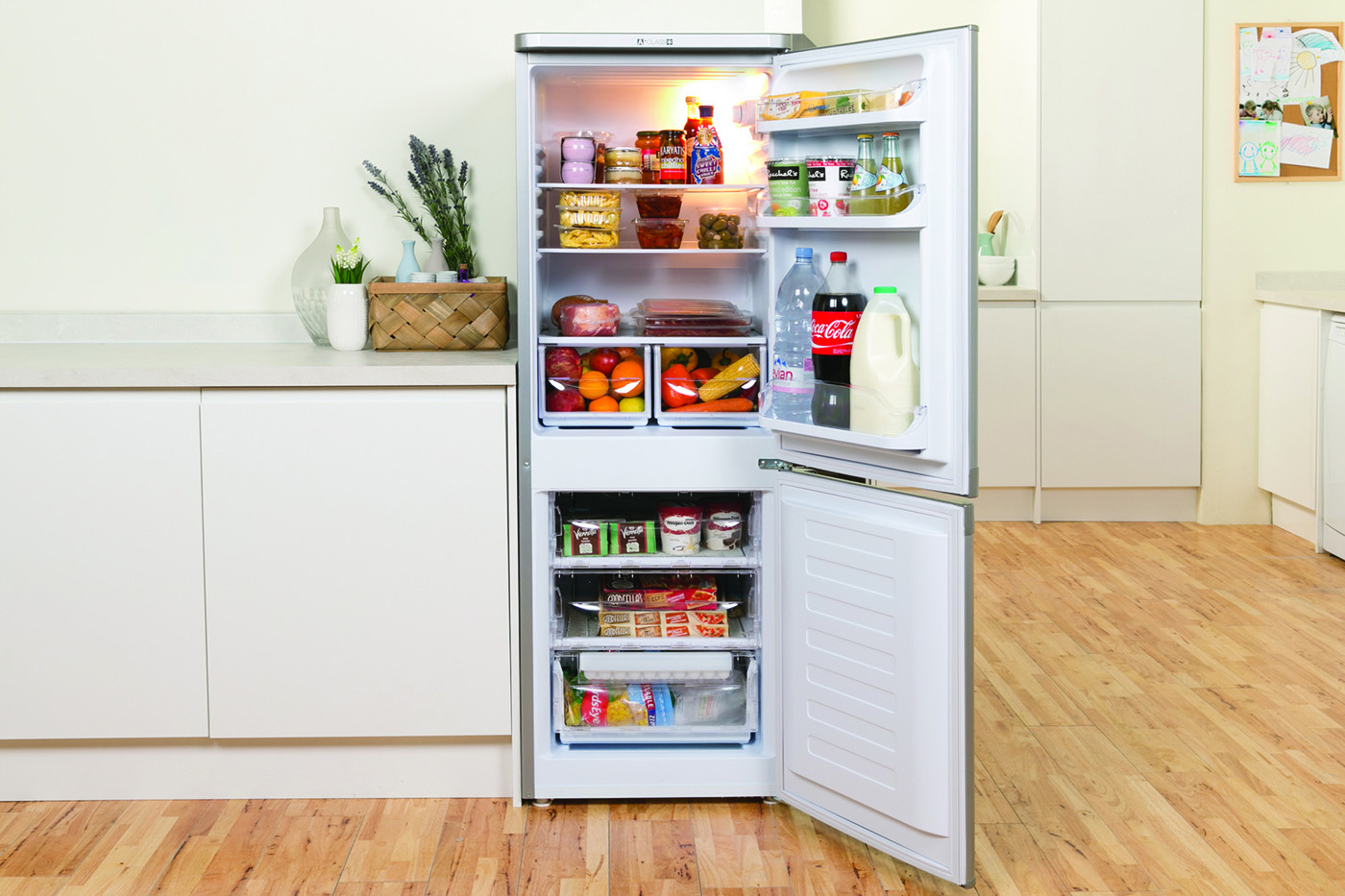 silver fridge freezer indesit